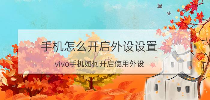 手机怎么开启外设设置 vivo手机如何开启使用外设？